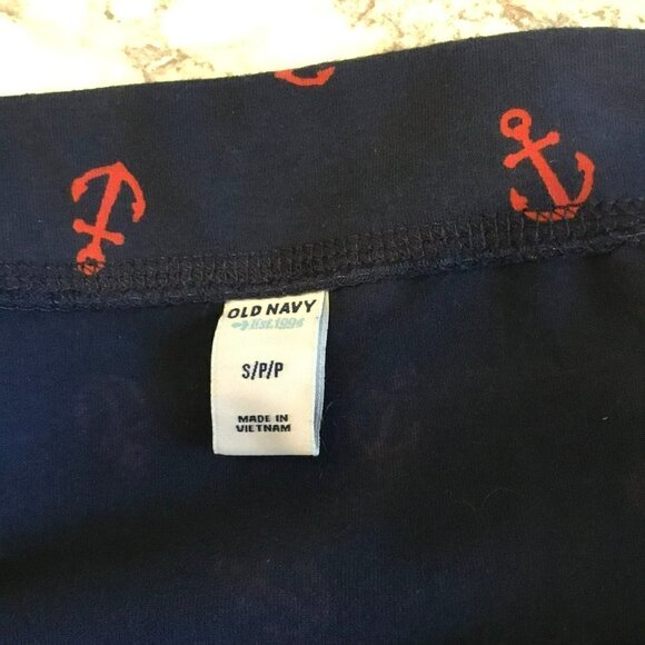 Old Navy Mini Skirt Women's Small Pull-On Pencil Stretchy Navy Blue Red Anchors - Picture 4 of 4